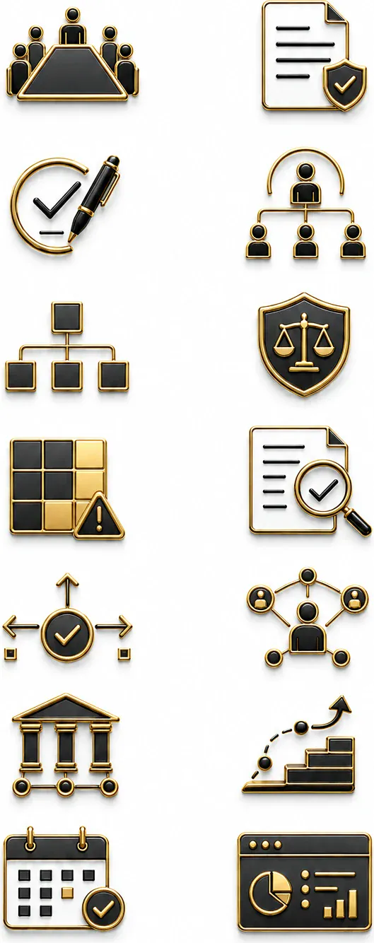 Fourteen icons for the elements of governance